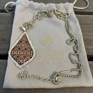 LIKE NEW KENDRA SCOTT Aiden Long Pendant Necklace in Gold/Rose Gold Filigree